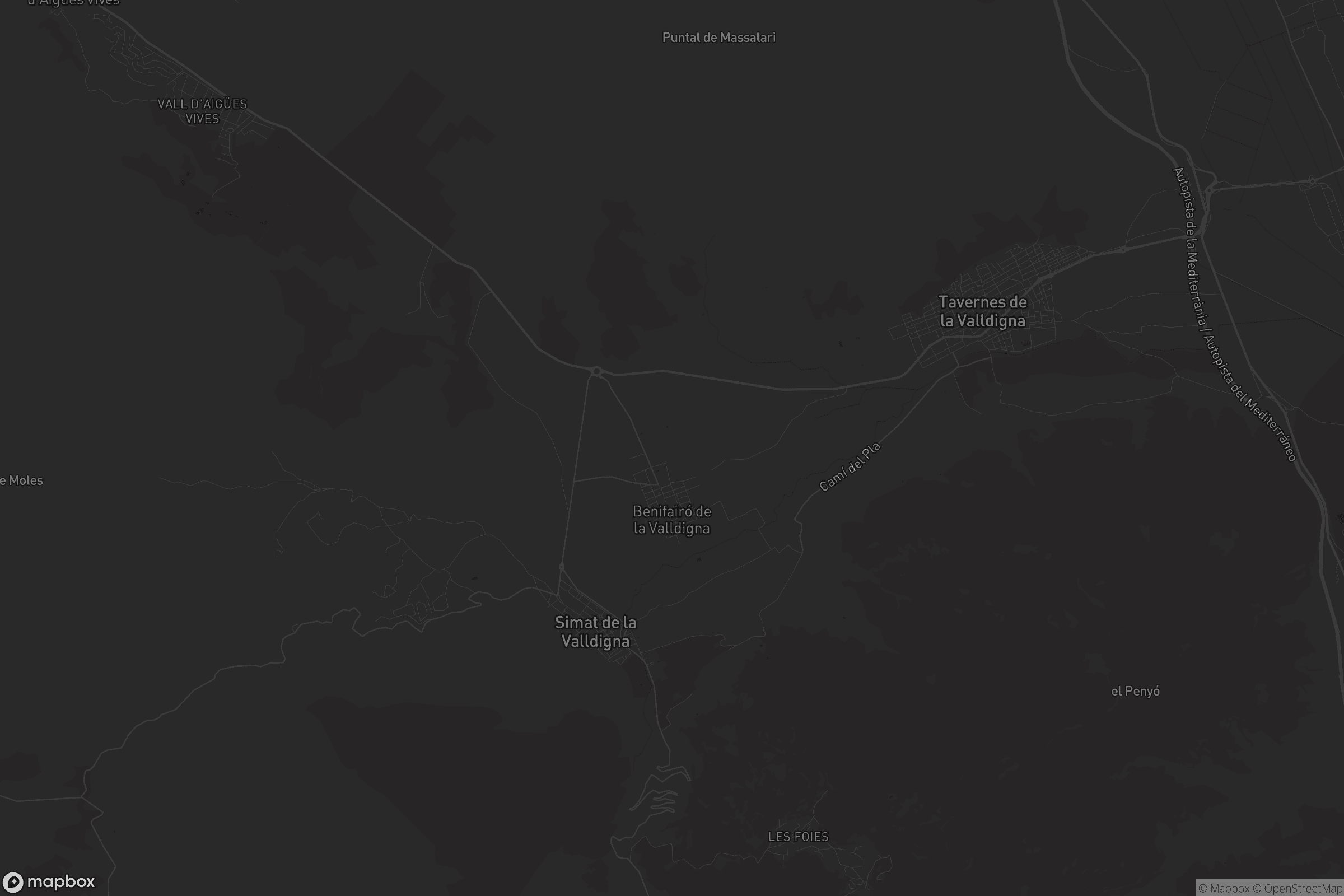 Mapa de Benifairó de la Valldigna