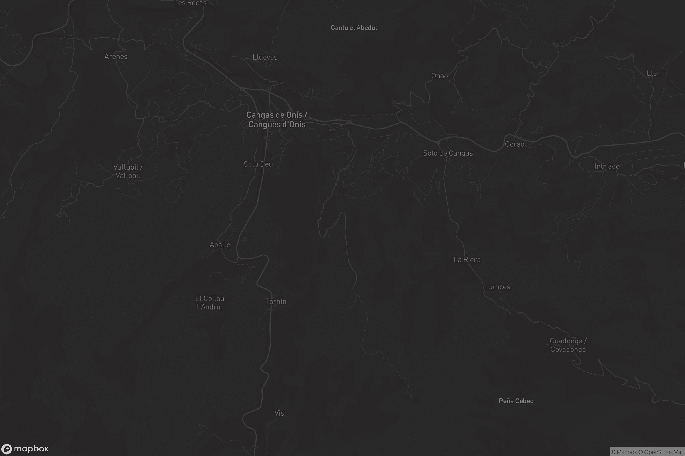 Mapa de Cangues d'Onís / Cangas de Onís
