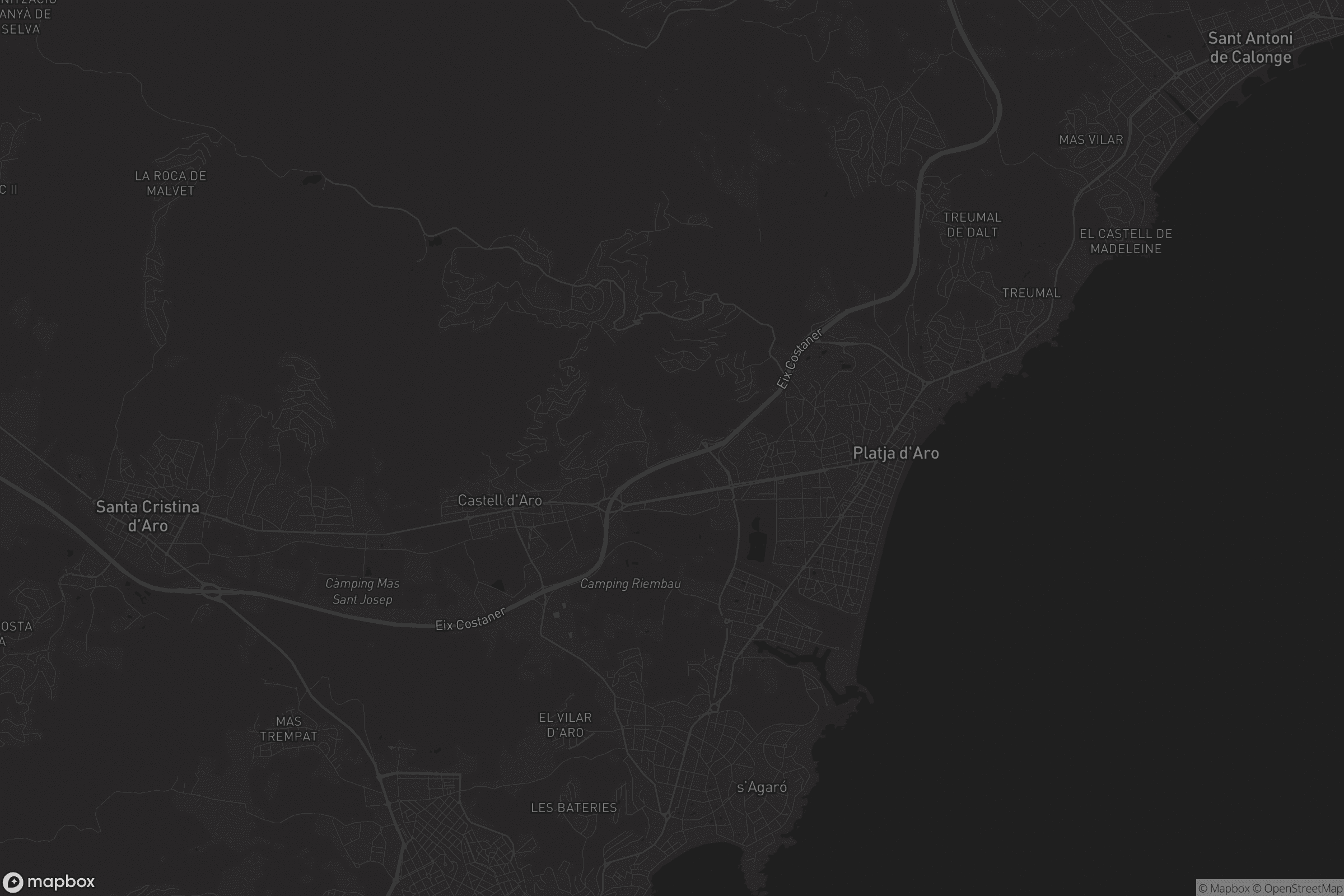 Mapa de Castell d'Aro, Platja d'Aro i s'Agaró