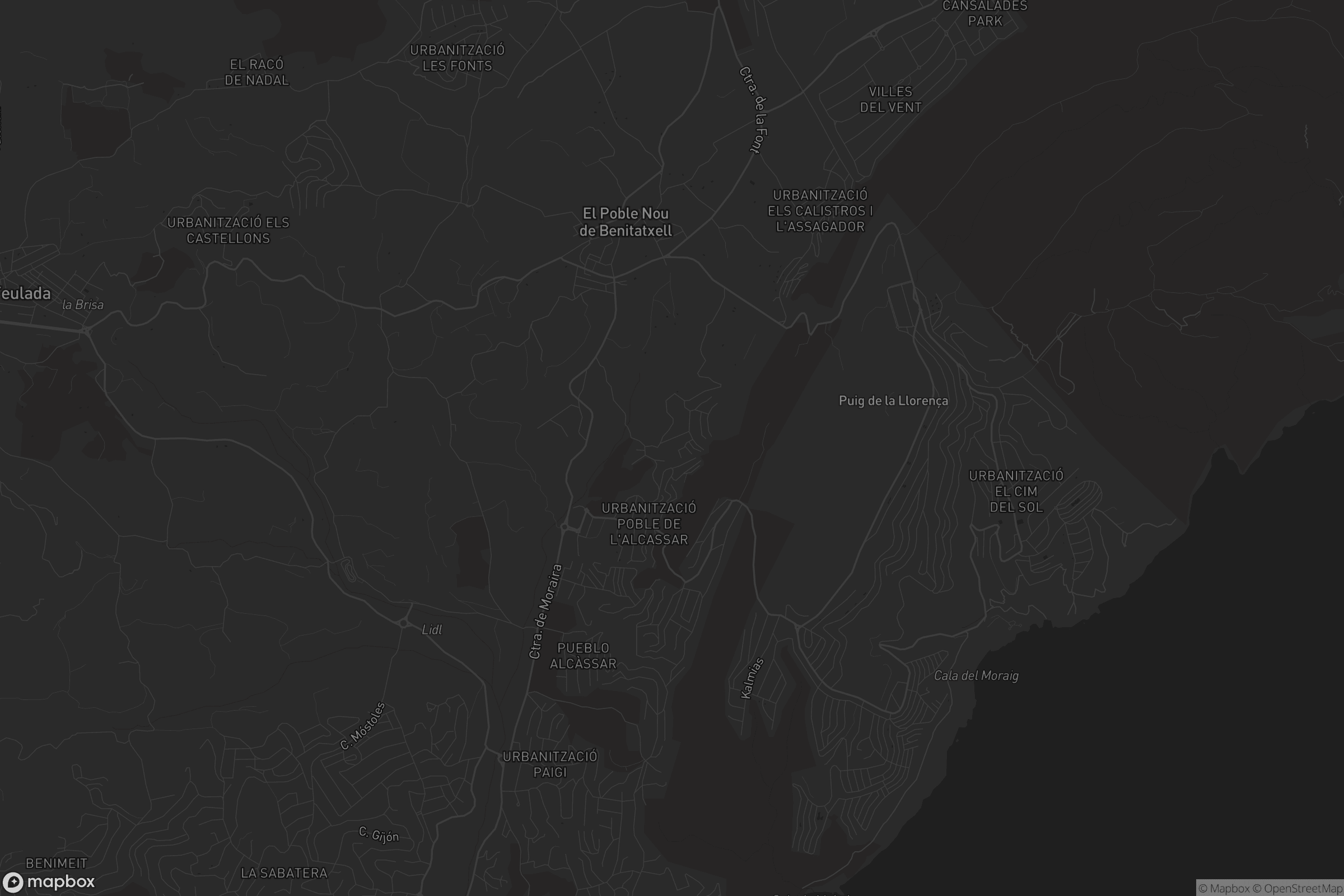 Mapa de el Poble Nou de Benitatxell / Benitachell