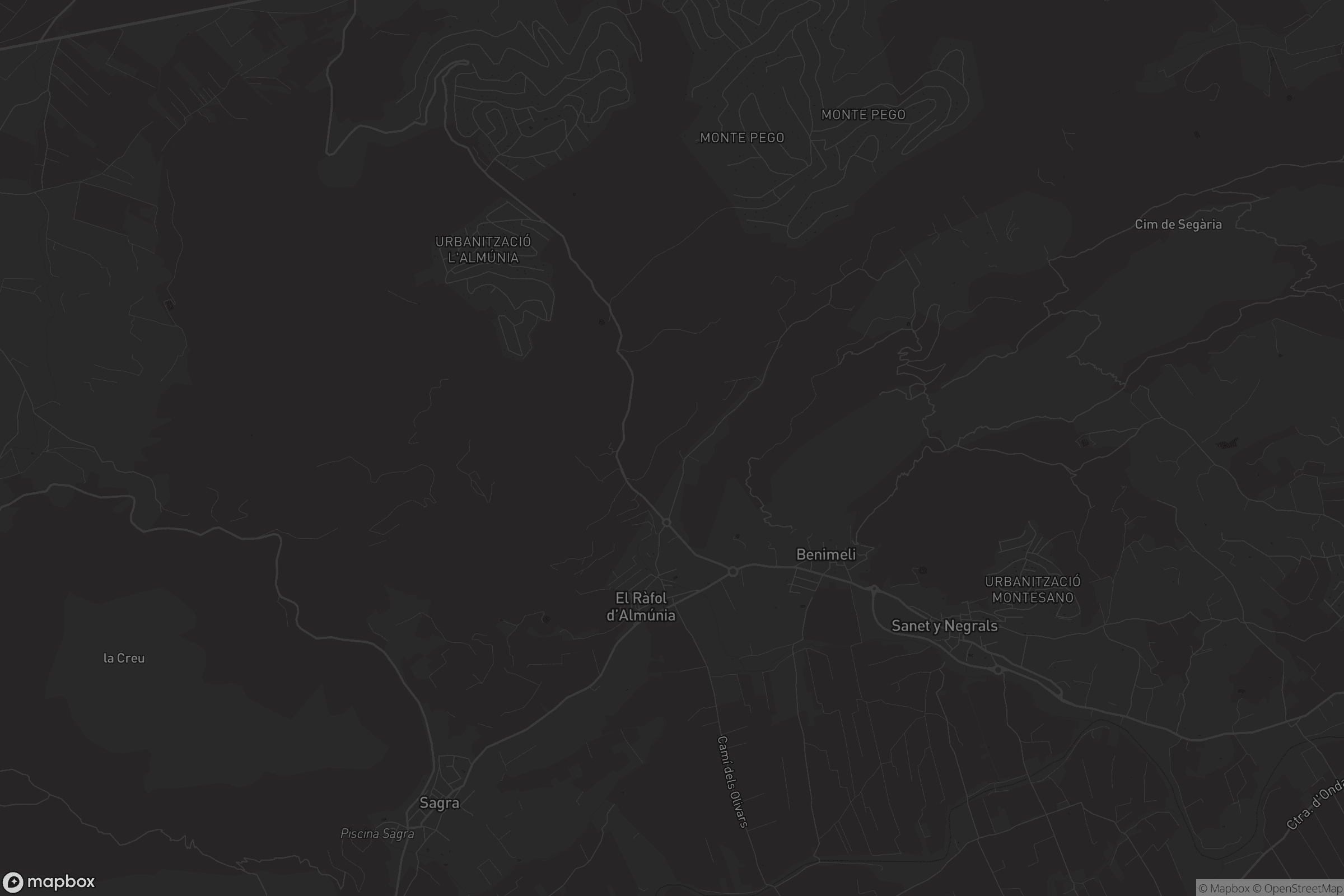 Mapa de el Ràfol d'Almúnia