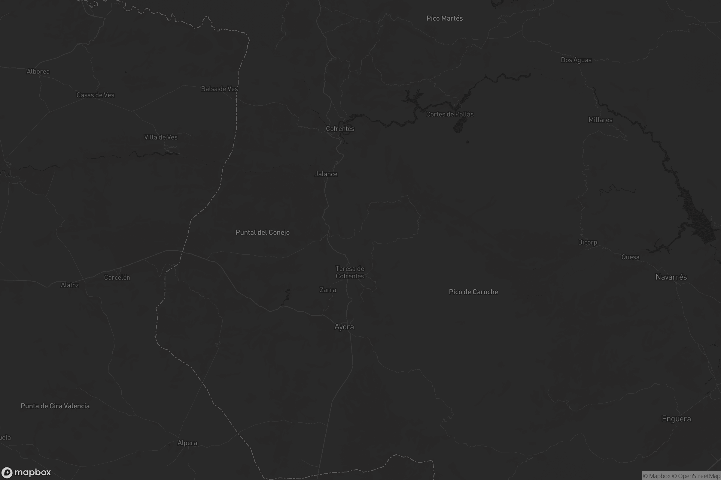 Mapa de El Valle de Cofrentes-Ayora