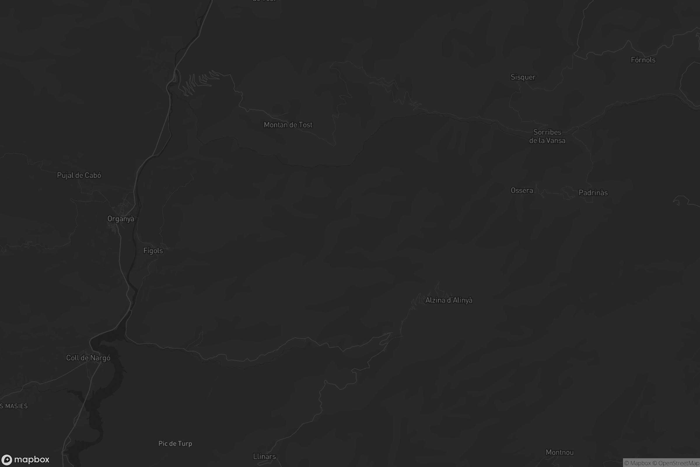 Mapa de Fígols i Alinyà