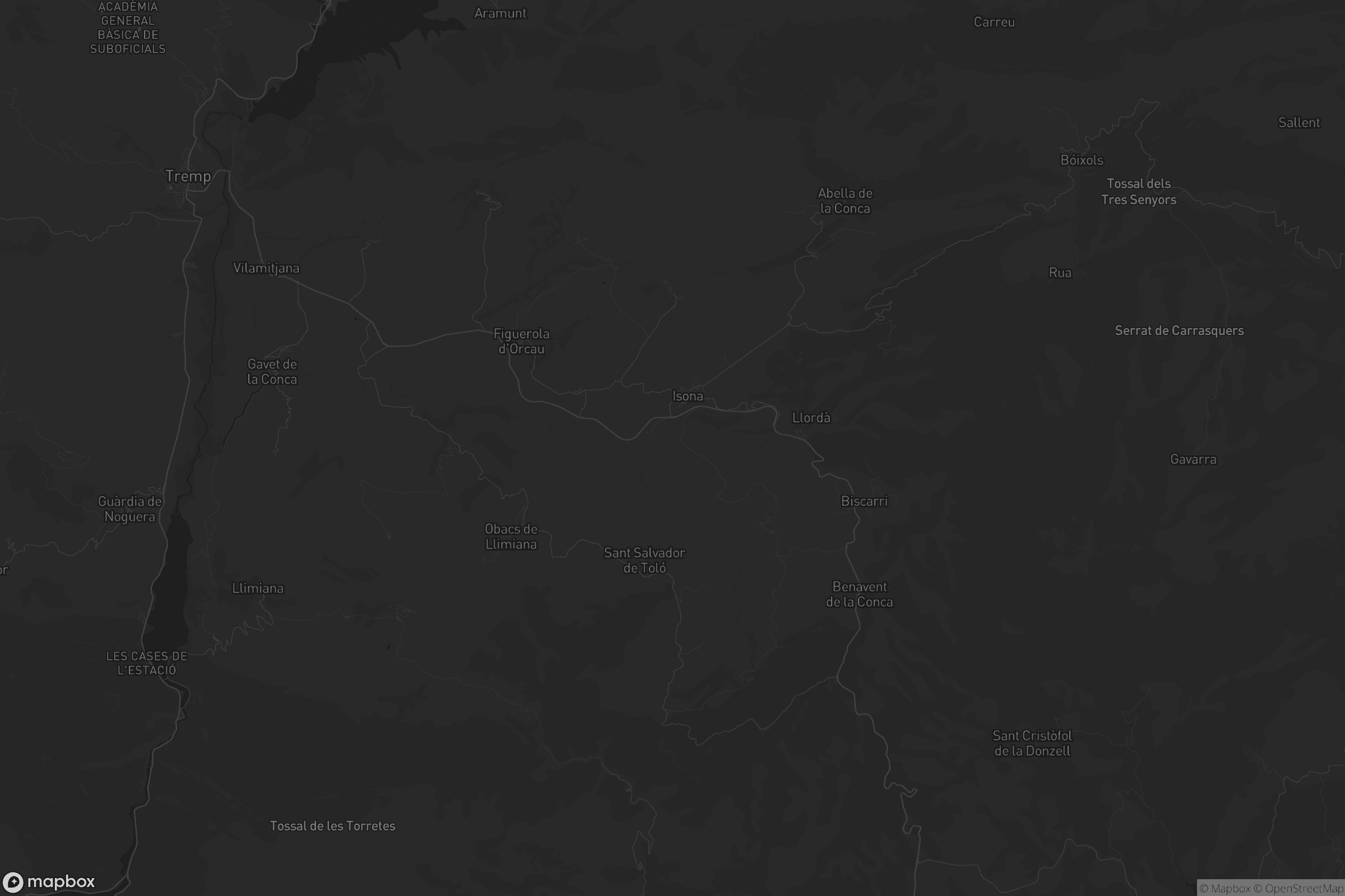 Mapa de Isona i Conca Dellà