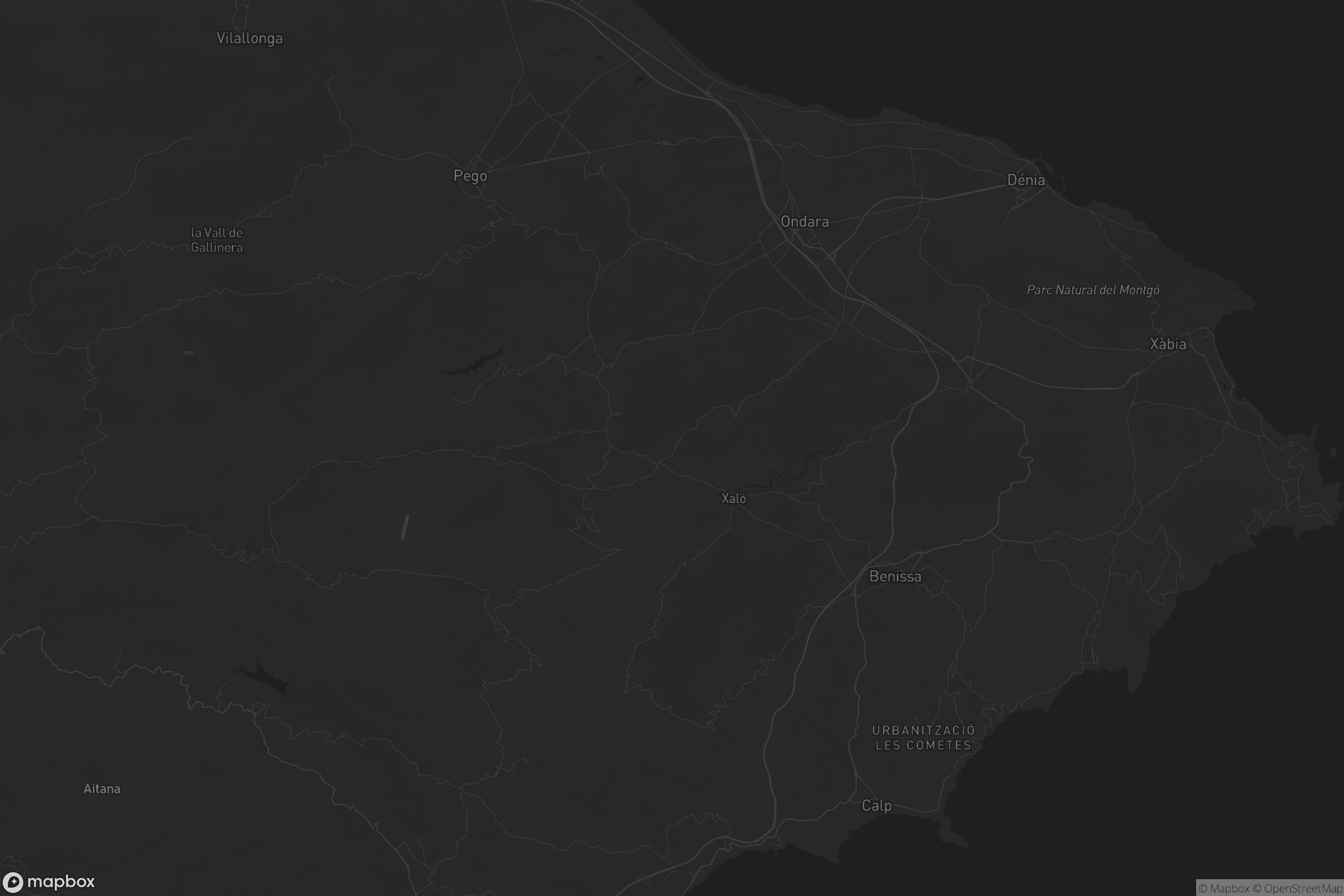 Mapa de la Marina Alta