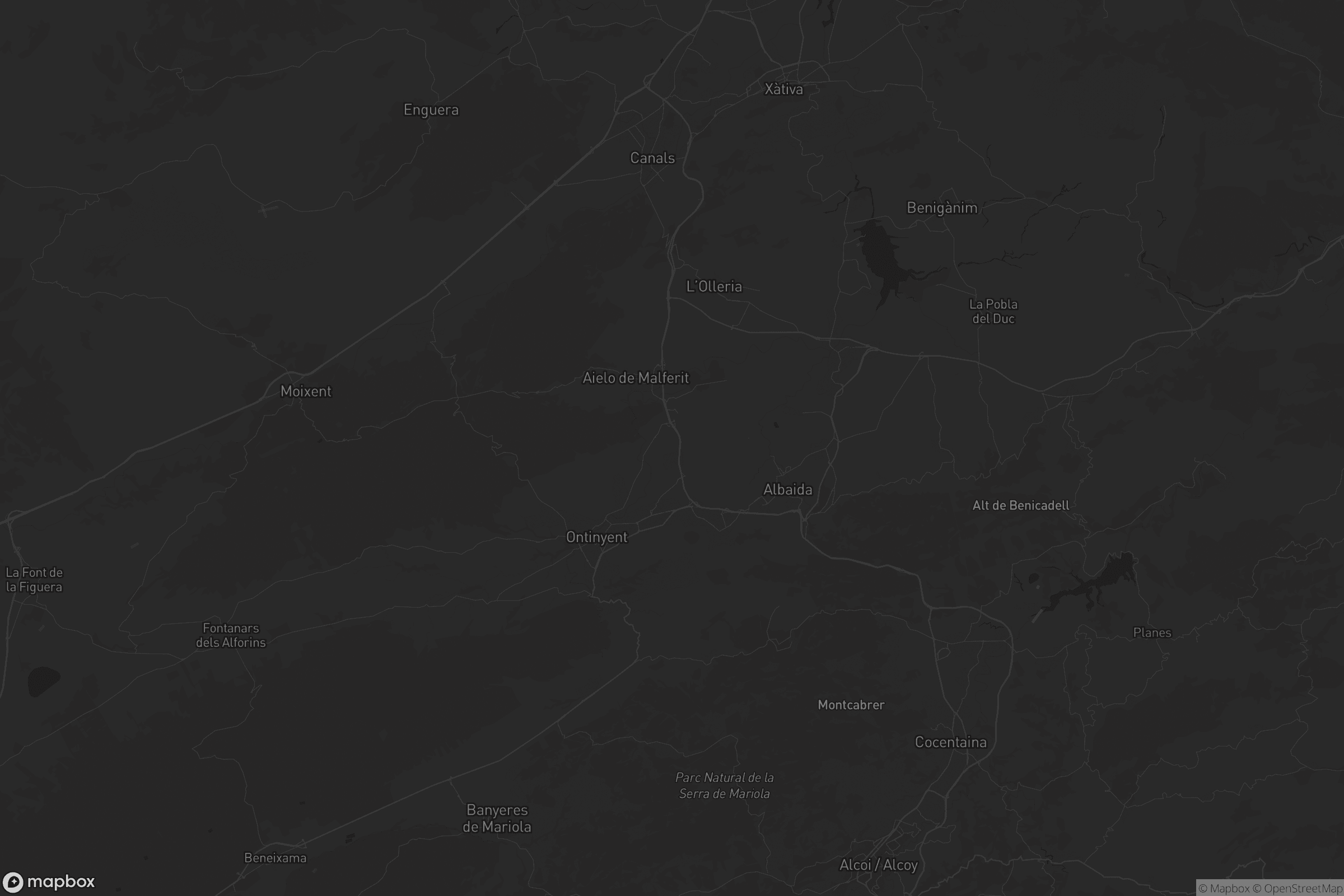 Mapa de la Vall d'Albaida