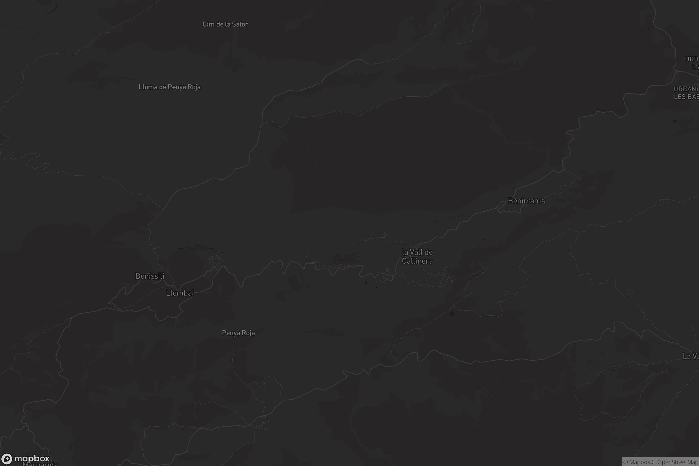 Mapa de la Vall de Gallinera