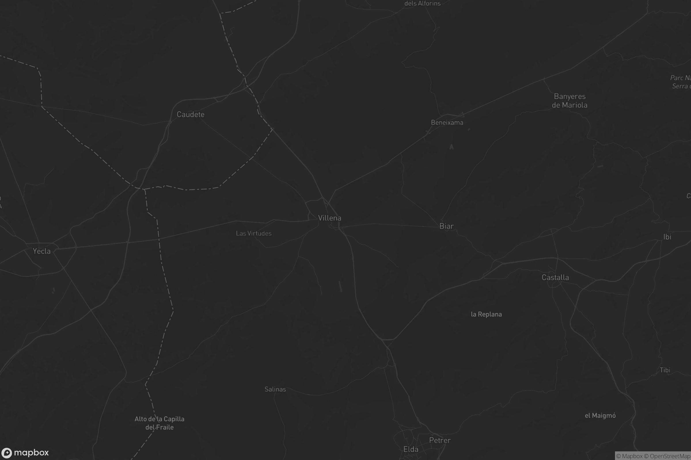 Mapa de l'Alt Vinalopó / El Alto Vinalopó
