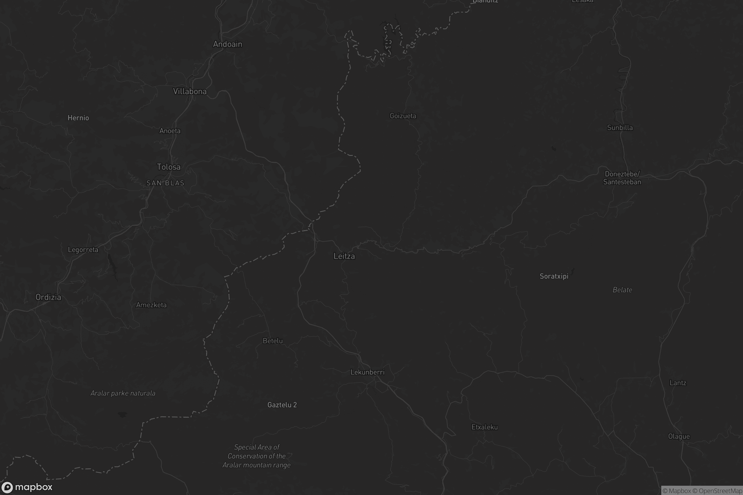 Mapa de Larraun-Leitzaldea