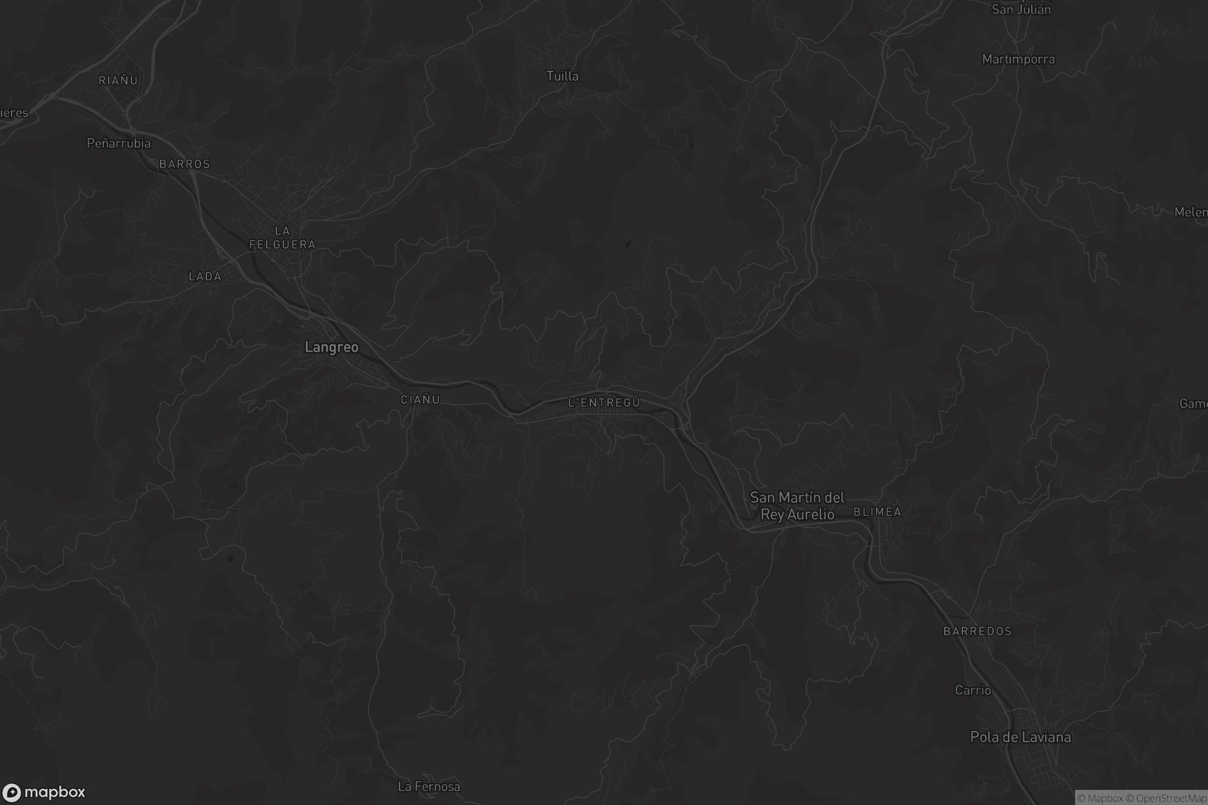 Mapa de L'Entregu / El Entrego