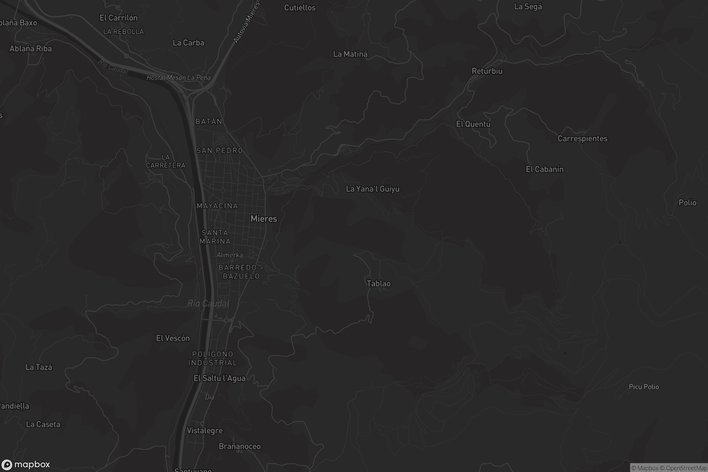 Mapa de Mieres (extrarradio)