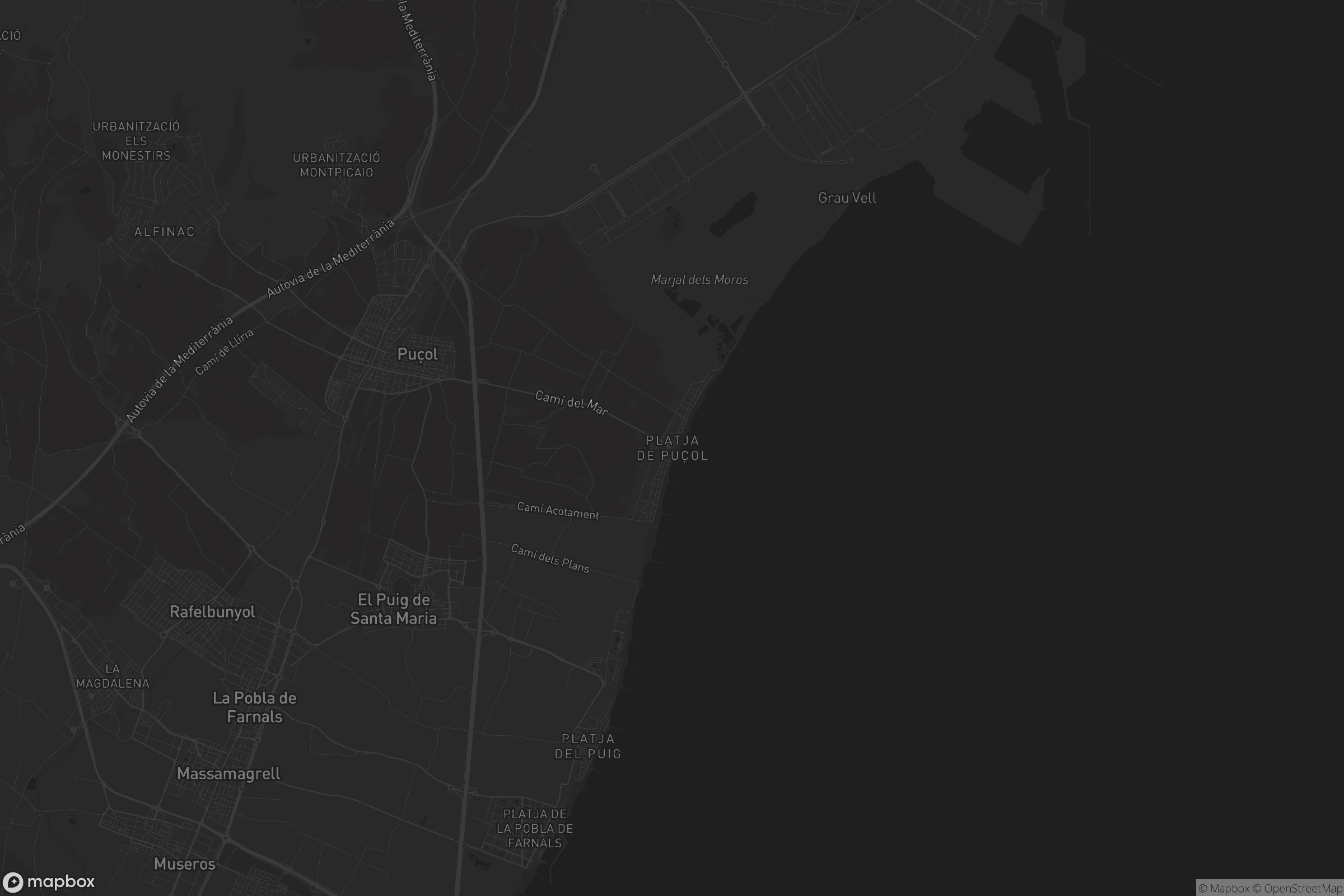 Mapa de Platja de Puçol