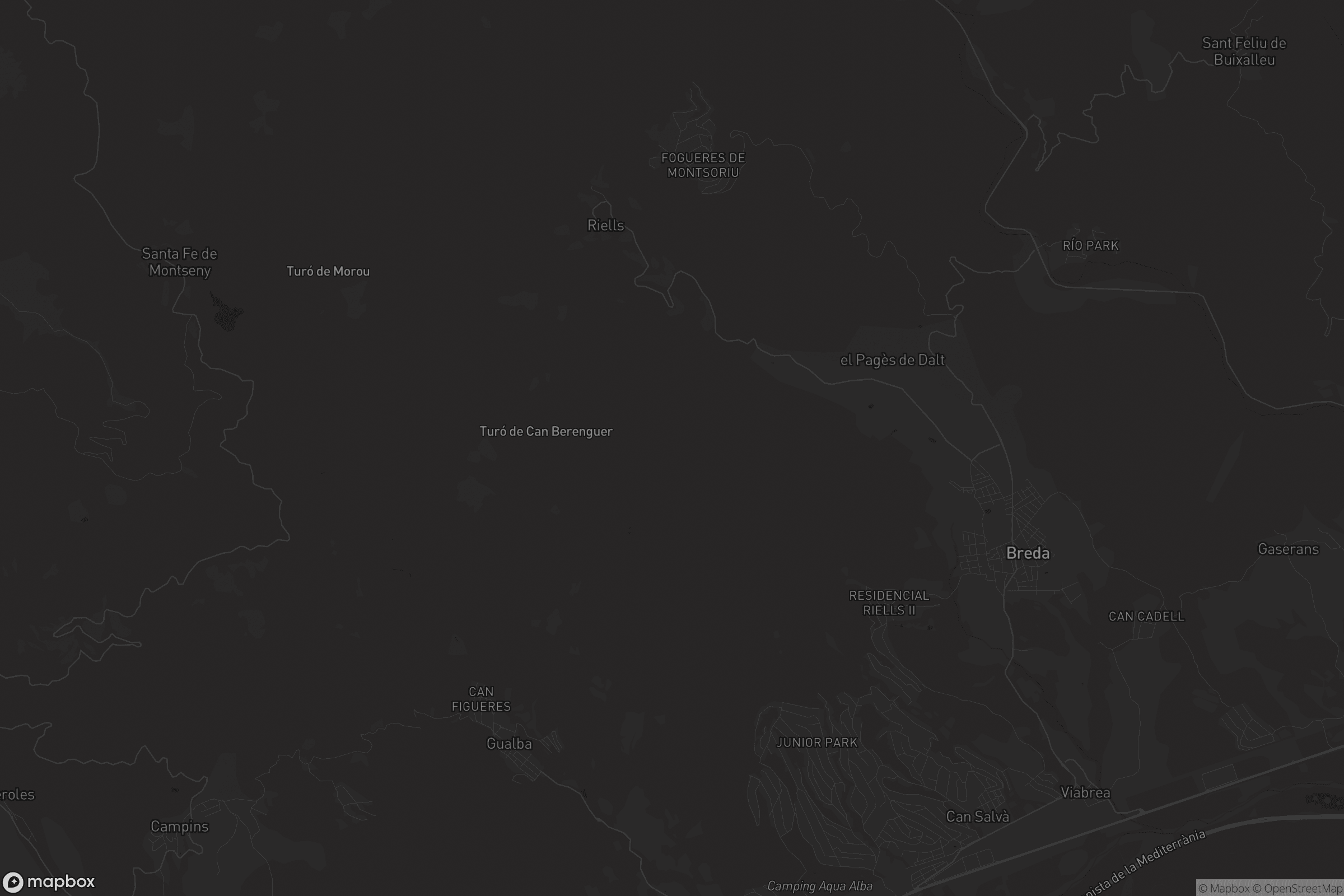 Mapa de Riells i Viabrea