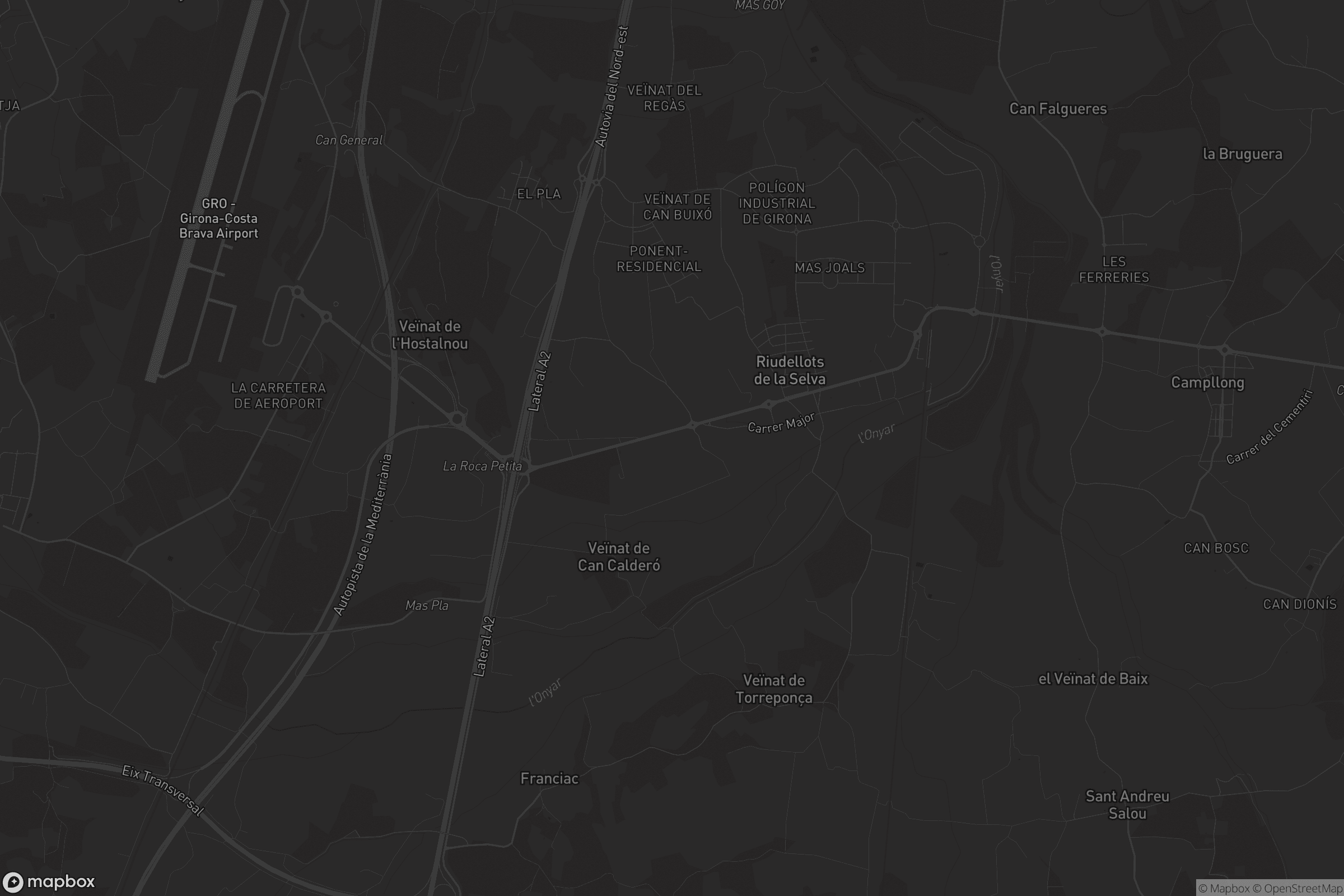 Mapa de Riudellots de la Selva