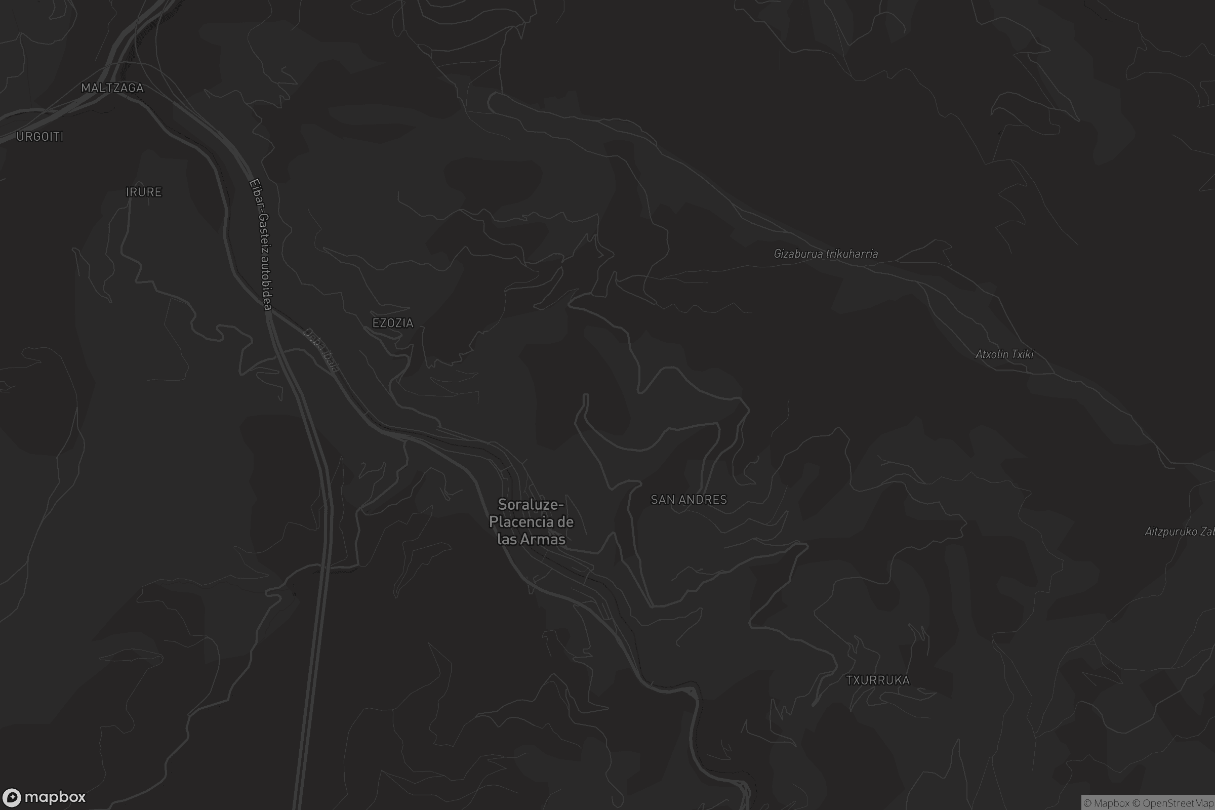 Mapa de Soraluze-Placencia de las Armas