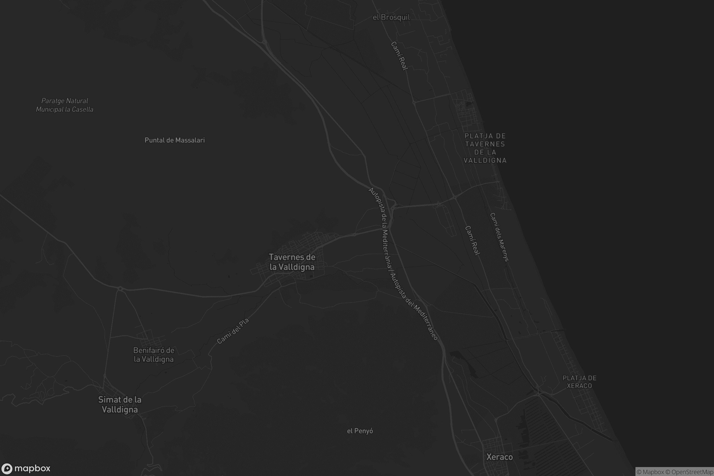 Mapa de Tavernes de la Valldigna