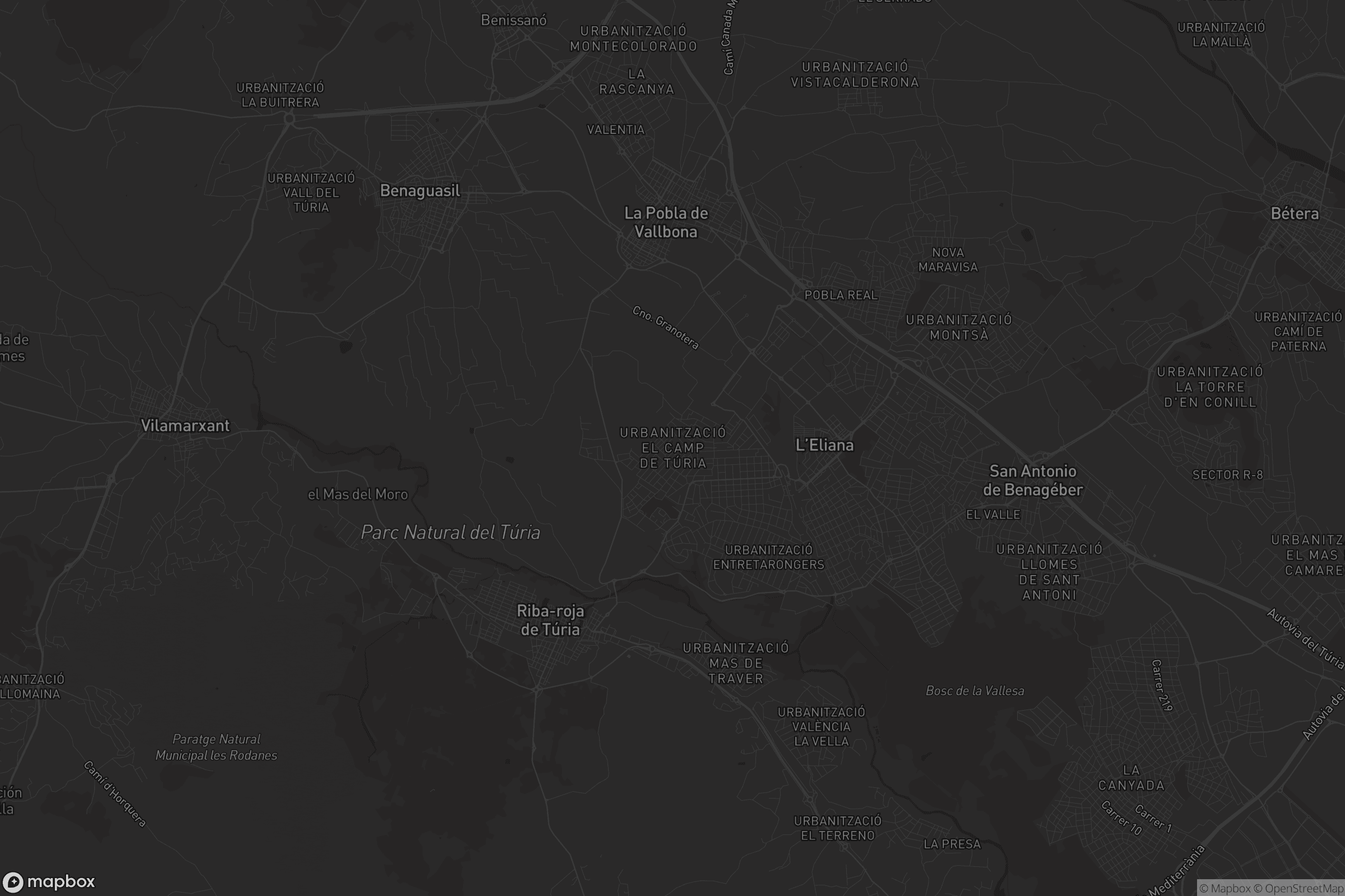 Mapa de Urbanització El Camp de Túria