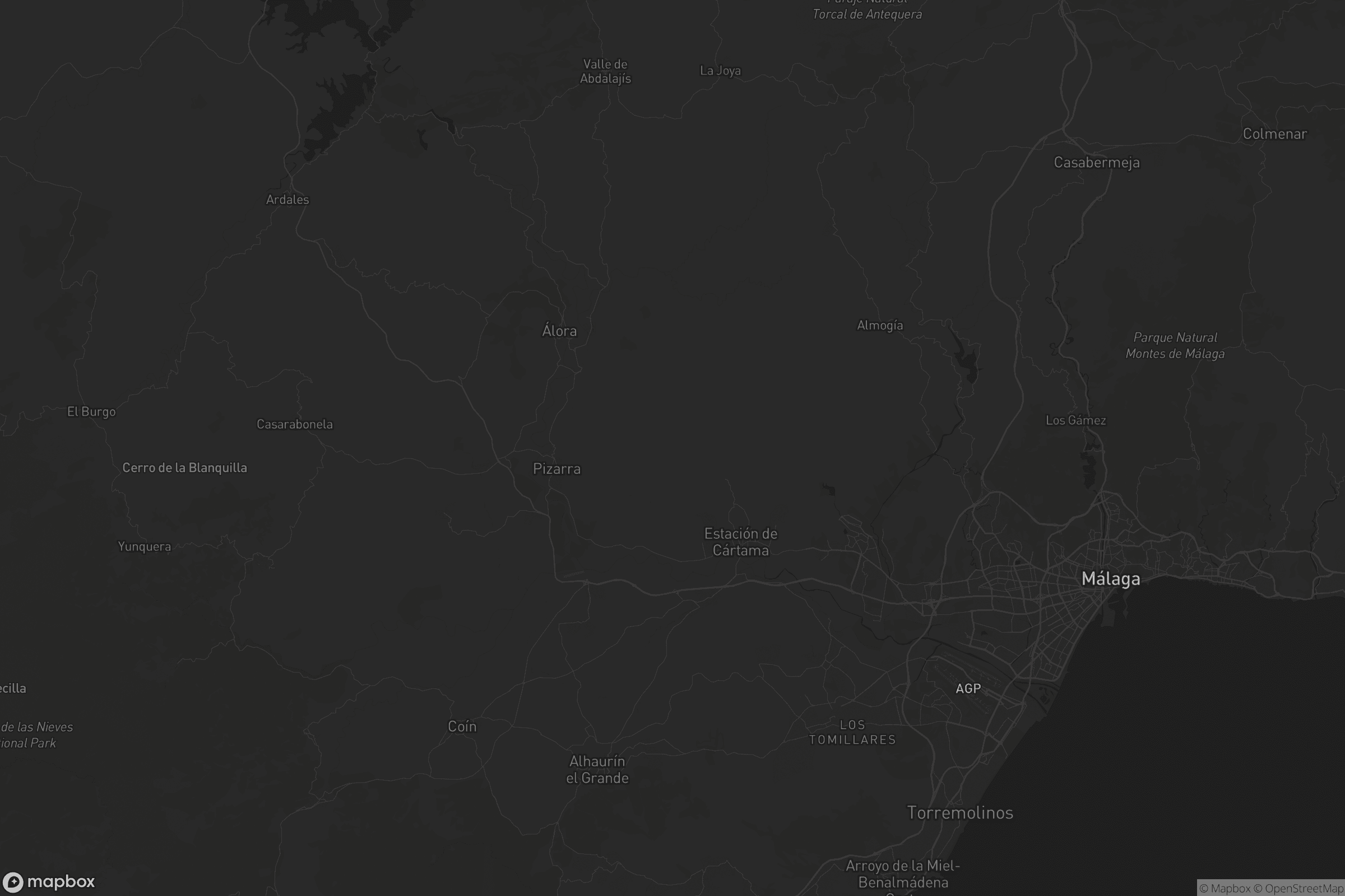 Mapa de Valle del Guadalhorce